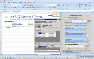 Screenshot of xl-caBIG Smart Client v 0.1 running on Office 2007